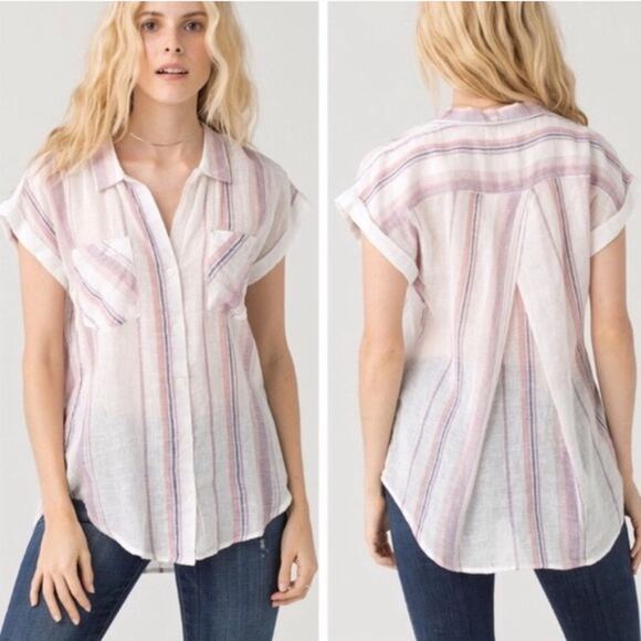 5/$30 Thread and Supply Striped Button Down Shirt S - Picture 1 of 5
